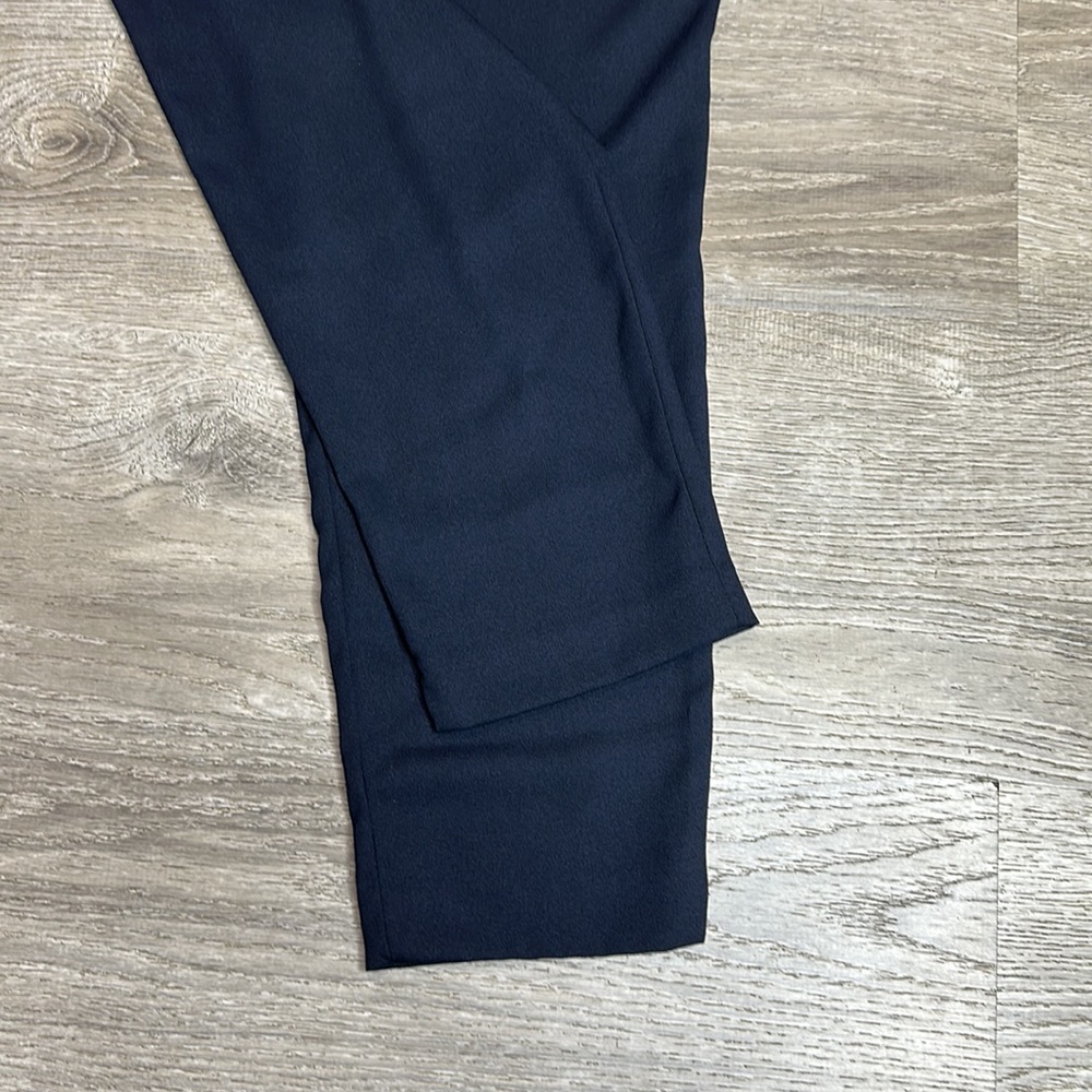 Zara Basic Paper-Bag Pull On Cropped Pants Navy B… - image 4